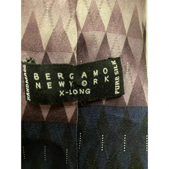 *EUC* Bergamo New York X-Long 100% Silk Tie - Big & Tall - Picture 3 of 3